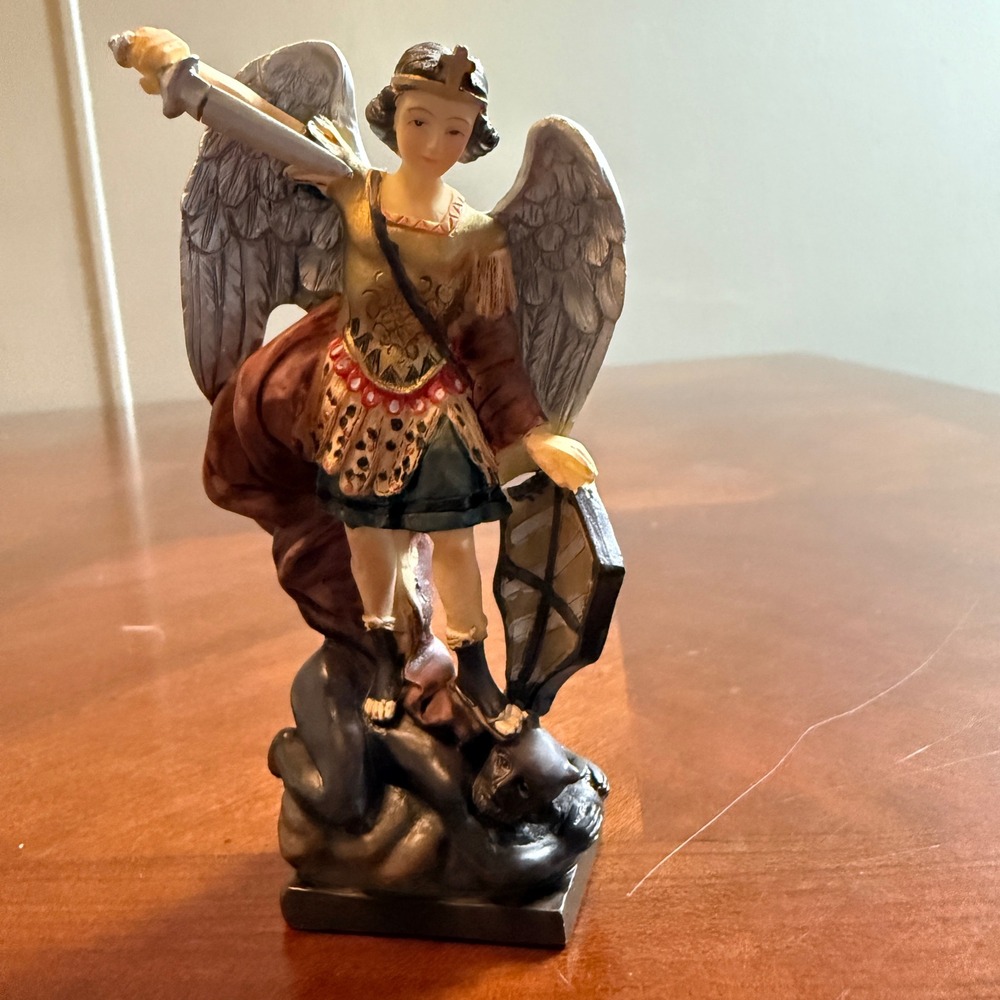 Saint Michael Archangel Statue Religious Figurine Protection Decor